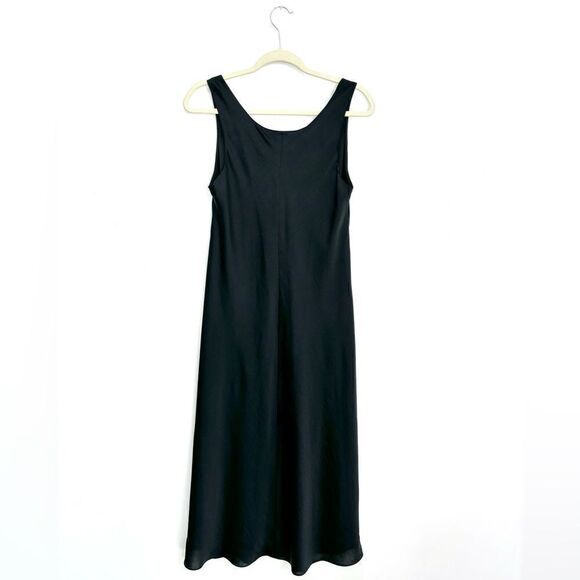 VINCE Black Satin Sleeveless Slip Midi dress - Picture 8 of 10